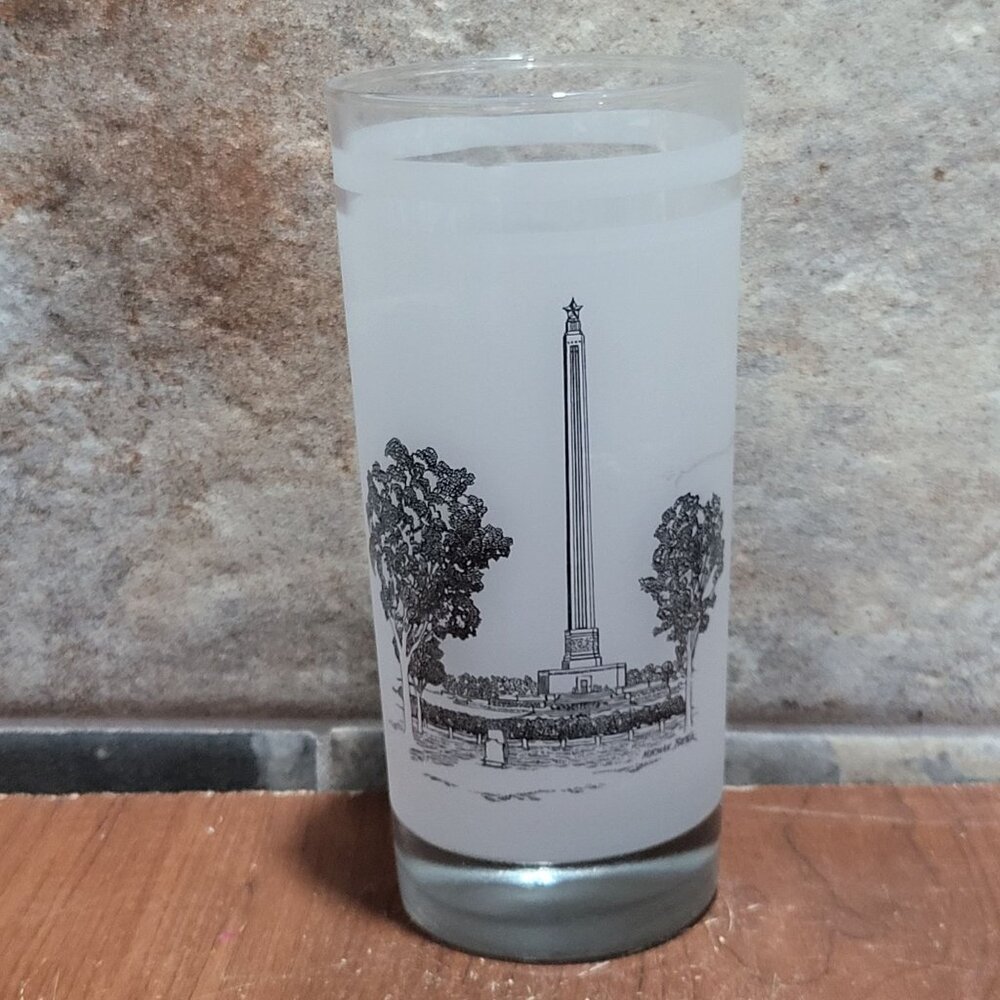 Texas 150th Anniversary Commemorative Frosted Glass Battle of San Jacinto 1986